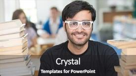  Presentation with college campus - Beautiful PPT theme featuring arabic lietrature - middle eastern college student backdrop and a  colored foreground