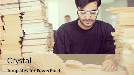  Presentation with college campus - PPT layouts enhanced with arabic lietrature - middle eastern college student background and a lemonade colored foreground