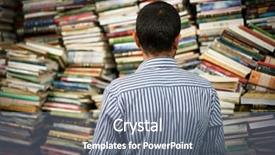  Presentation with book store - Beautiful presentation theme featuring arabic lietrature - street book store backdrop and a gray colored foreground