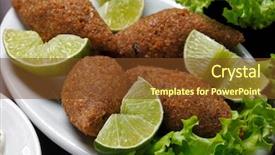  Presentation with appetizer - Audience pleasing slide deck consisting of arabic meat appetizer kibbeh backdrop and a tawny brown colored foreground