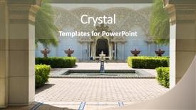  Presentation with morocco - Slide set consisting of arabic morocco - beautiful moroccan architecture inner garden background and a coral colored foreground