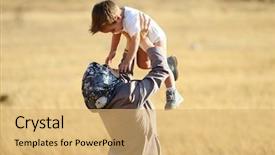  Presentation with mother baby - Colorful presentation theme enhanced with arabic mother and baby backdrop and a yellow colored foreground