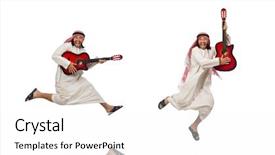  Presentation with arab - PPT theme with arabic music - arab man playing isolated background and a white colored foreground