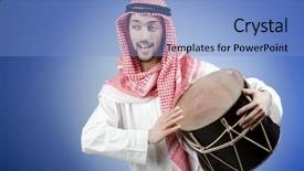  Presentation with arab music - Presentation design enhanced with  background and a  colored foreground.