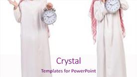  Presentation with arab - Cool new slide set with arabic muslim - arab man in time concept backdrop and a  colored foreground