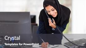  Presentation with middle eastern traditional dishes falafel - PPT theme enhanced with arabic muslim - happy young middle eastern businesswoman background and a dark gray colored foreground