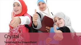  Presentation with islamic muslim - Presentation with arabic muslim girls wearing islamic background and a red colored foreground