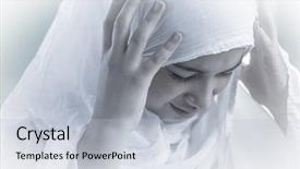  Presentation with middle eastern traditional dishes falafel - Slide deck with arabic muslim middle eastern girl background and a lemonade colored foreground