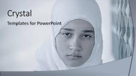  Presentation with education middle school arabic kids - Audience pleasing slide deck consisting of arabic muslim middle eastern girl backdrop and a lemonade colored foreground