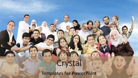  Presentation with arabic kids - Colorful slides enhanced with arabic muslim portrait of very backdrop and a coral colored foreground