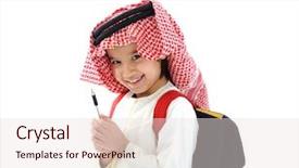  Presentation with arabic - Cool new PPT theme with arabic schoolboy backdrop and a lemonade colored foreground