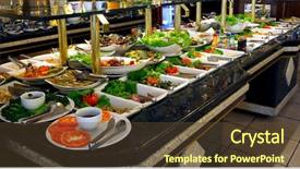  Presentation with self - Colorful slide deck enhanced with arabic self service restaurant backdrop and a tawny brown colored foreground