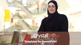  Presentation with arabic woman - Cool new slide deck with arabic shopping - image of pretty muslim woman backdrop and a tawny brown colored foreground