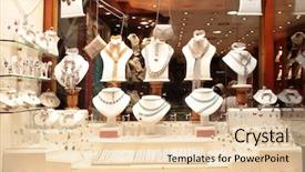  Presentation with jewelry - Theme consisting of arabic shopping - jewelry store show-window background and a lemonade colored foreground