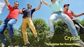  Presentation with students on campus - Presentation theme with arabic students posing at campus background and a tawny brown colored foreground