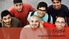  Presentation with arabic - Amazing presentation theme having arabic students posing at campus backdrop and a red colored foreground