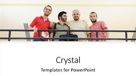  Presentation with arabic - Presentation design consisting of arabic students posing at campus background and a white colored foreground