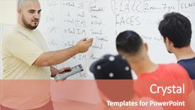  Presentation with arabic - Cool new presentation design with arabic students posing at campus backdrop and a coral colored foreground