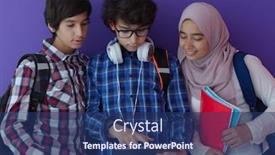  Presentation with purple education - Audience pleasing PPT layouts consisting of arabic-teenagers-as-team-students backdrop and a ocean colored foreground