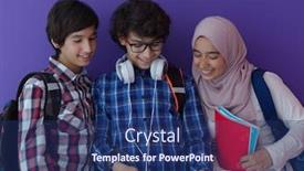  Presentation with purple education - Beautiful slides featuring arabic-teenagers-as-team-students backdrop and a ocean colored foreground