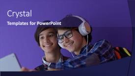  Presentation with purple education - Beautiful PPT theme featuring arabic-teenagers-as-team-students backdrop and a violet colored foreground