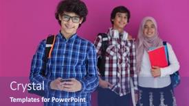  Presentation with future forward - Theme having arabic-teenagers-group-students-team background and a ocean colored foreground