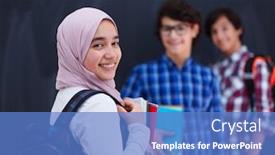  Presentation with black students - Amazing theme having arabic-teenagers-students-group-portrait backdrop and a teal colored foreground