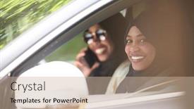  Presentation with arabic woman - PPT theme with arabic-woman-couple-traveling background and a soft green colored foreground