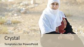  Presentation with arabic woman - Slide deck enhanced with arabic woman on middle east background and a lemonade colored foreground