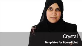  Presentation with arabic woman - Audience pleasing presentation theme consisting of arabic woman backdrop and a dark gray colored foreground