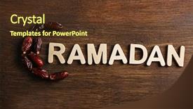  Presentation with ramadan - Cool new PPT theme with arabic words - image of word ramadan backdrop and a tawny brown colored foreground