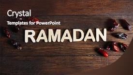  Presentation with ramadan - Colorful presentation theme enhanced with arabic words - image of word ramadan backdrop and a wine colored foreground