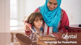  Presentation with arabic woman - PPT theme enhanced with arabic young woman with little background and a tawny brown colored foreground