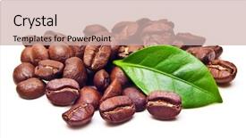  Presentation with coffee beans - Amazing slide deck having arabica - black coffee beans grain backdrop and a soft green colored foreground