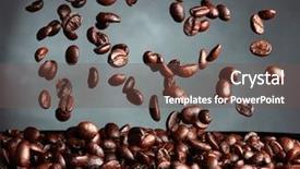  Presentation with coffee beans - Amazing presentation theme having arabica - flying coffee beans over dark backdrop and a tawny brown colored foreground