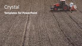  Presentation with field - PPT layouts enhanced with arable-field-being-planted background and a gray colored foreground