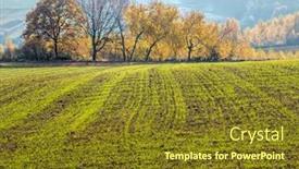  Presentation with fall - Presentation theme having arable-field-with-raw background and a tawny brown colored foreground