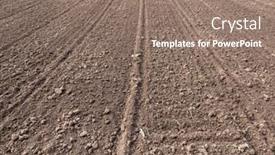  Presentation with land - Beautiful theme featuring arable-land-preparing-field backdrop and a coral colored foreground
