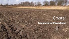  Presentation with land - Slides with arable-land-preparing-field background and a violet colored foreground