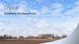  Presentation with land - Audience pleasing presentation design consisting of arable-land-preparing-field backdrop and a light blue colored foreground