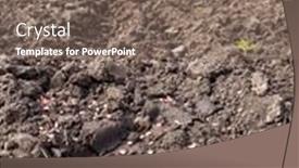  Presentation with agricultural - Cool new PPT theme with arable-land-preparing-field backdrop and a coral colored foreground