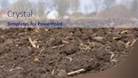  Presentation with land - Slide set having arable-land-preparing-field background and a sky blue colored foreground