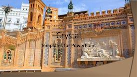  Presentation with towers - Cool new slide set with aragon teruel amantes fountain in la escalinata and mudejar towers in spain backdrop and a coral colored foreground