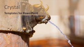  Presentation with square - Amazing presentation design having aragon-teruel-el-torico-fountain backdrop and a coral colored foreground