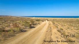  Presentation with catastrophe - Cool new slide set with aral-sea-catastrophe-sandy-salt backdrop and a yellow colored foreground