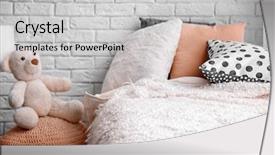  Presentation with room - Slides with sleeping arangements - interior of cozy children's room background and a light gray colored foreground