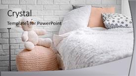  Presentation with room - PPT layouts with sleeping arangements - interior of cozy children's room background and a light gray colored foreground