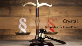  Presentation with arbitration - Slides consisting of arbitration - wooden gavel barrister justice concept background and a coral colored foreground