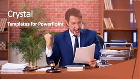  Presentation with law enforcement police dispatcher working - Presentation having arbitration - young handsome lawyer working background and a coral colored foreground