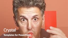  Presentation with football referee - Presentation theme having arbitration football - this male referee has gone background and a coral colored foreground